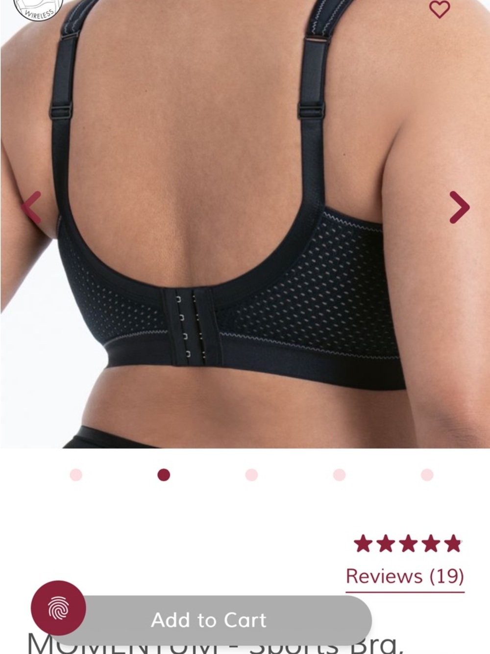 Anita Black Momentum High Impact Wireless Sports Bra - Picture 2 of 6
